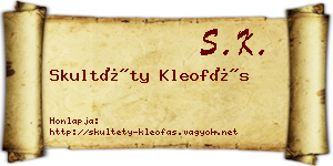 Skultéty Kleofás névjegykártya